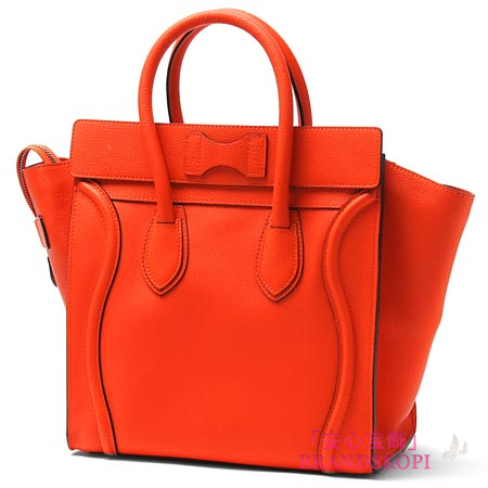 セリーヌ/CELINE/ レザーハンドバッグ/LUGGEGE/ラゲージ ミニショッパー /バーミリオン16521-3lug-27vl