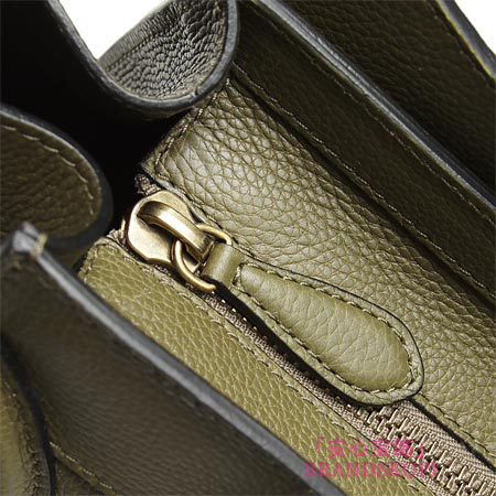 セリーヌ/CELINE/ レザーハンドバッグ/LUGGEGE/ラゲージ マイクロショッパー /オリーブグリーン16779-3lug-31jg