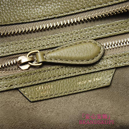 セリーヌ/CELINE/ レザーハンドバッグ/LUGGEGE/ラゲージ マイクロショッパー /オリーブグリーン16779-3lug-31jg