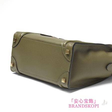 セリーヌ/CELINE/ レザーハンドバッグ/LUGGEGE/ラゲージ マイクロショッパー /オリーブグリーン16779-3lug-31jg
