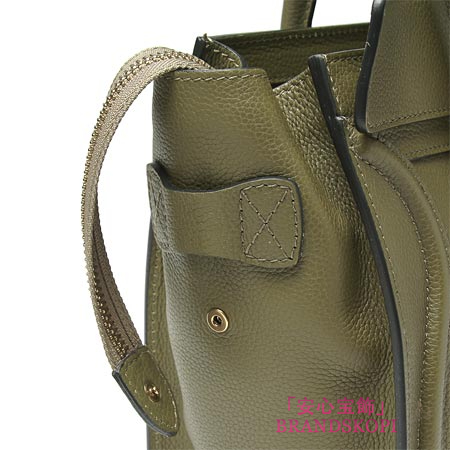 セリーヌ/CELINE/ レザーハンドバッグ/LUGGEGE/ラゲージ マイクロショッパー /オリーブグリーン16779-3lug-31jg