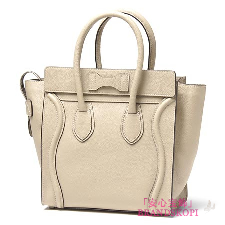 セリーヌ/CELINE/ レザーハンドバッグ/LUGGEGE/ラゲージ マイクロショッパー /クレマベージュ16779-3lug-03un