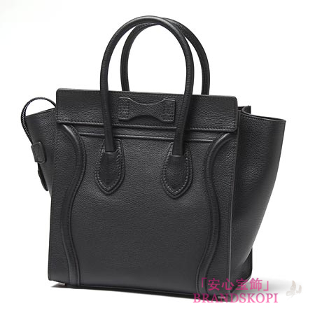 セリーヌ/CELINE/ レザーハンドバッグ/LUGGEGE/ラゲージ マイクロショッパー /ブラック16779-3lug-38no