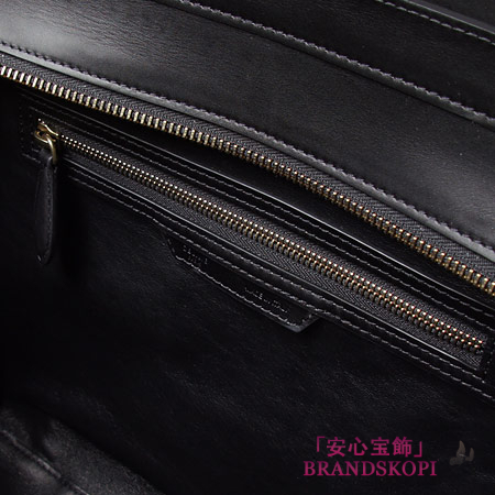 セリーヌ/CELINE/ レザーハンドバッグ/LUGGEGE/ラゲージ ミニショッパー /ブラック×オリーブドラブ 16521-3mba-31ov 