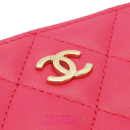 シャネル 長財布 CHANEL 財布 ラウンドファスナ マトラッセ/キルティング ラム レザー フューシャピンク A50097 Y04059 FUXIA PINK/GD