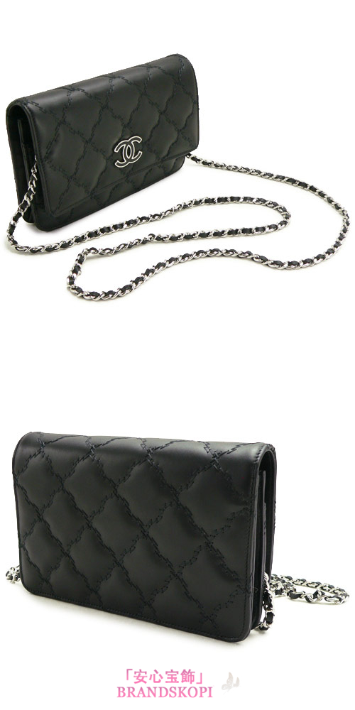 シャネル ショルダーバッグ CHANEL 財布/長財布 チェーン ココマーク レザー ブラック A69100 BK