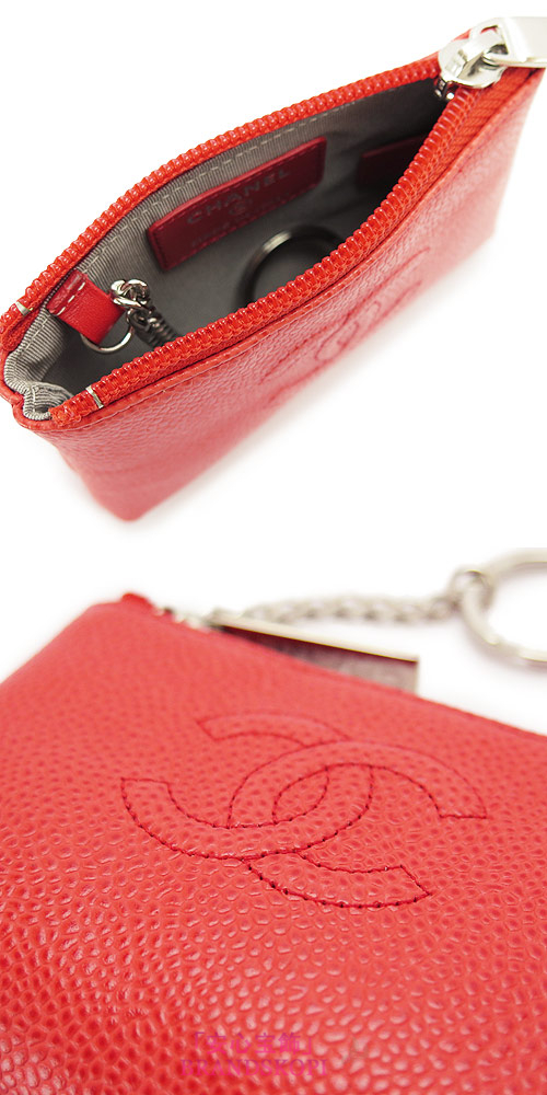 シャネル コインケース 小銭入れ CHANEL カードケース ココマークキャビアスキン レザー オレンジ A50076 CAVIAR ORANGE