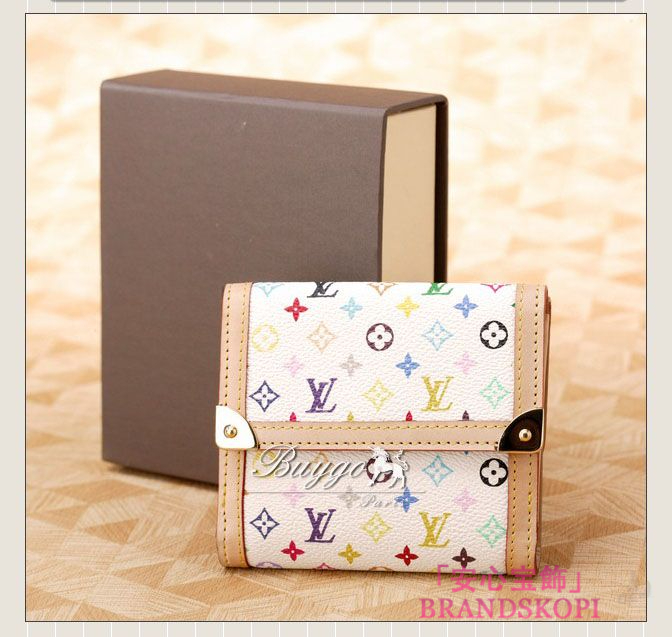 ルイヴィトン(LOUIS VUITTON) モノグラムマルチカラー ポルトモネ ビエカルトクレディ　Wホック財布　ブロン　 M92983