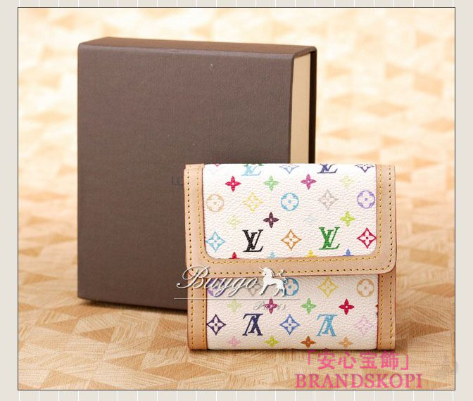 ルイヴィトン(LOUIS VUITTON) モノグラムマルチカラー ポルトモネ ビエカルトクレディ　Wホック財布　ブロン　 M92983