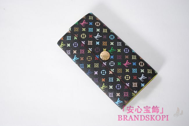 ルイヴィトン LOUIS VUITTON M93748 モノグラムマルチカラー ポルト フォイユサラ 2つ折り財布 ピスタッシュ