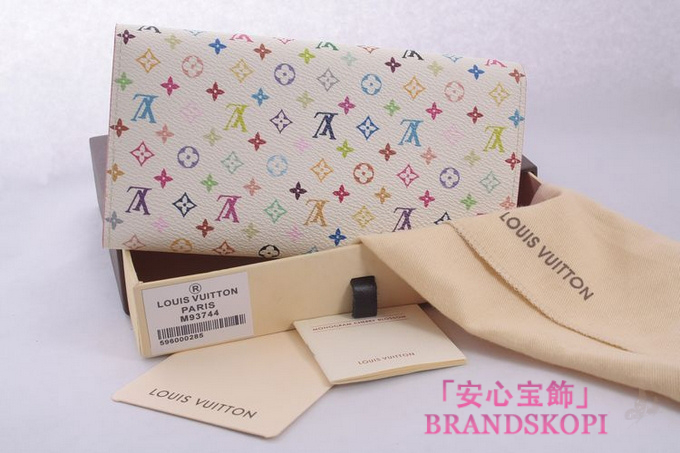 ルイヴィトン　ヴィトン　LV　財布　モノグラムマルチカラー　ファスナー長札　長財布　ポルトフォイユサラ　ブロンｘリッチ（ピンク）　M93744 