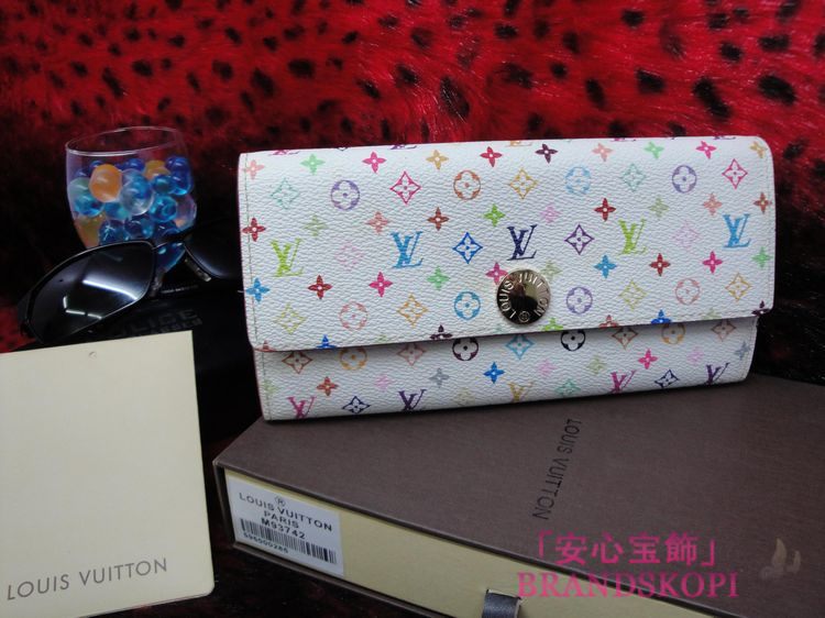 ルイヴィトン マルチカラー 長財布「ポルトフォイユサラ」(ブロン×レザン)[M93742] 