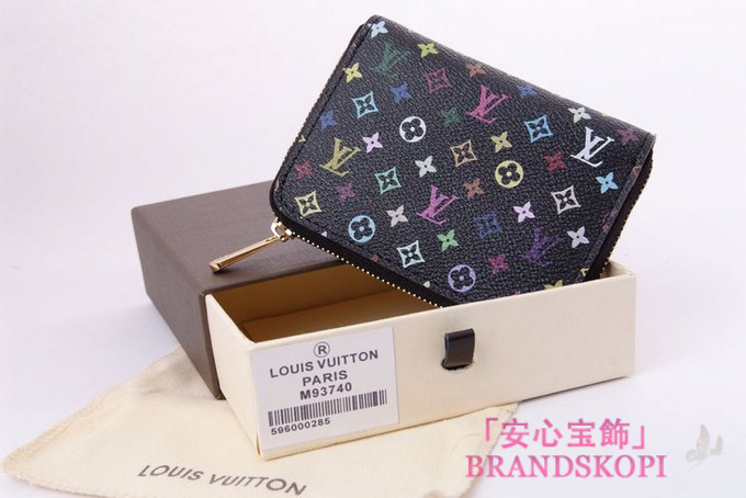 ルイヴィトンヴィトン　LV　モノグラムマルチカラーラウンドジップコインケース小銭入れジッピーコインパース　ノワールｘグルナード　M93740
