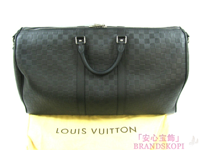 LOUIS VUITTON（ルイヴィトン）キーポルバンドリエール５５/オニキス（ブラック）/ダミエアンフィニ(N41144)