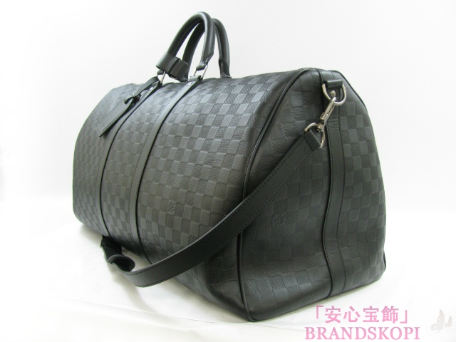 LOUIS VUITTON（ルイヴィトン）キーポルバンドリエール５５/オニキス（ブラック）/ダミエアンフィニ(N41144)