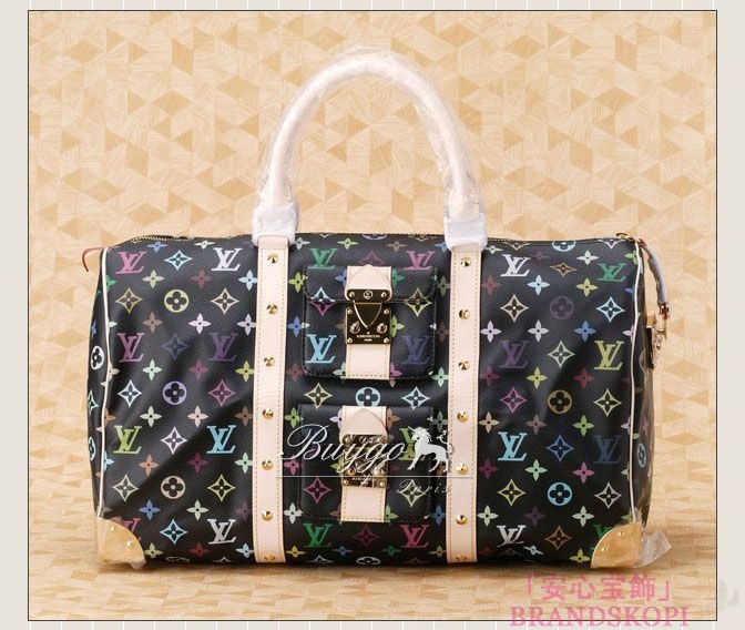 LOUIS VUITTON モノグラムマルチカラー キーポル45　ボストンバッグ　ノワール M92640