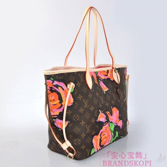 LOUIS VUITTON ルイ ヴィトン モノグラムローズ ネヴァーフル MM ショルダー トート バッグ M48613