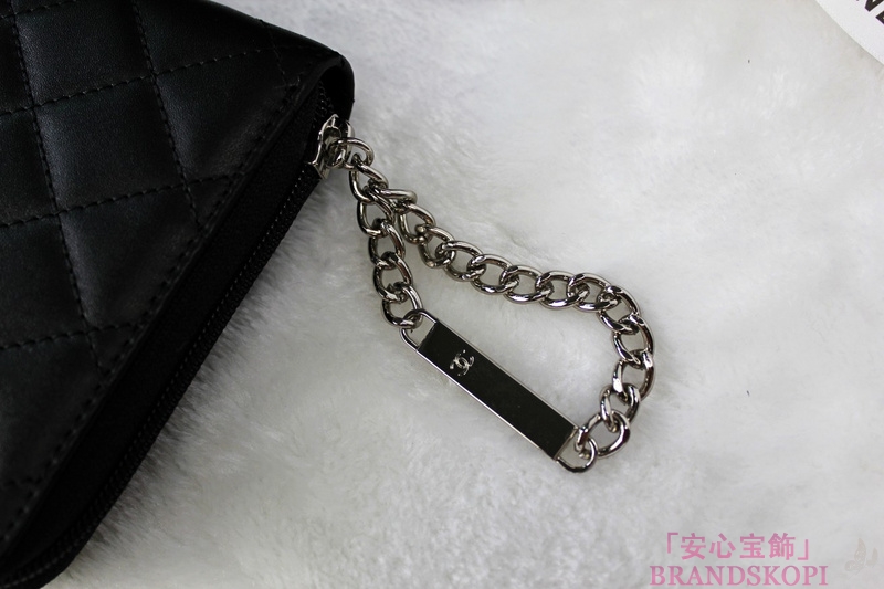 CHANEL（シャネル）ラウンド長財布/ブラック/カンボンカーフA48660