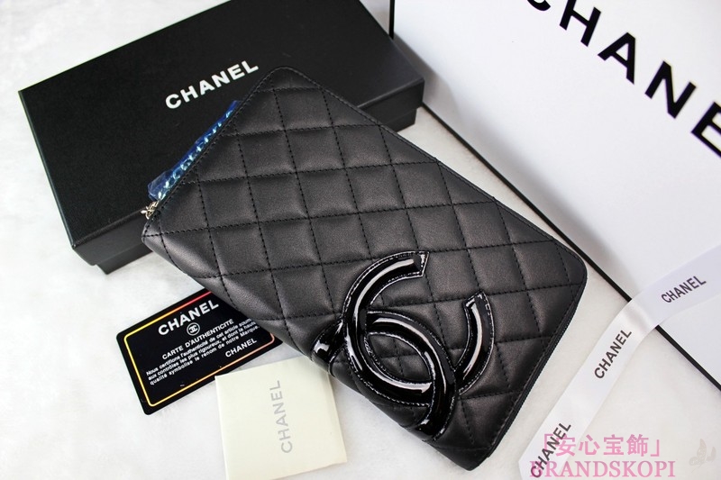 CHANEL（シャネル）ラウンド長財布/ブラック/カンボンカーフA48660