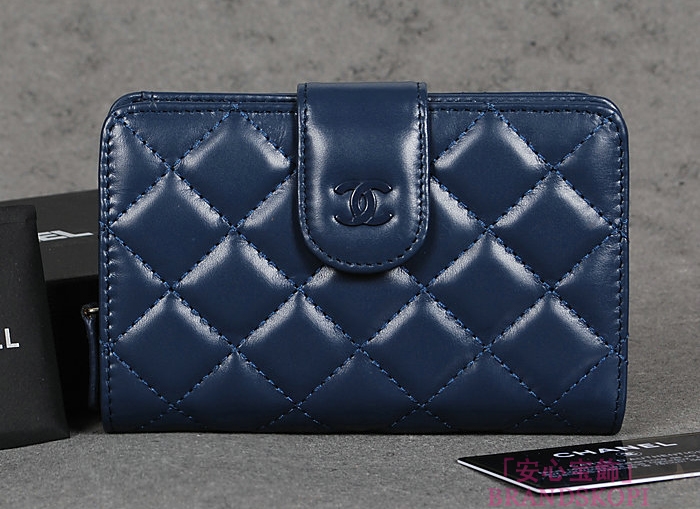 シャネル 長財布 CHANEL シャネル 財布 二つ折り マトラッセ キルティング レザー ブルー A48667