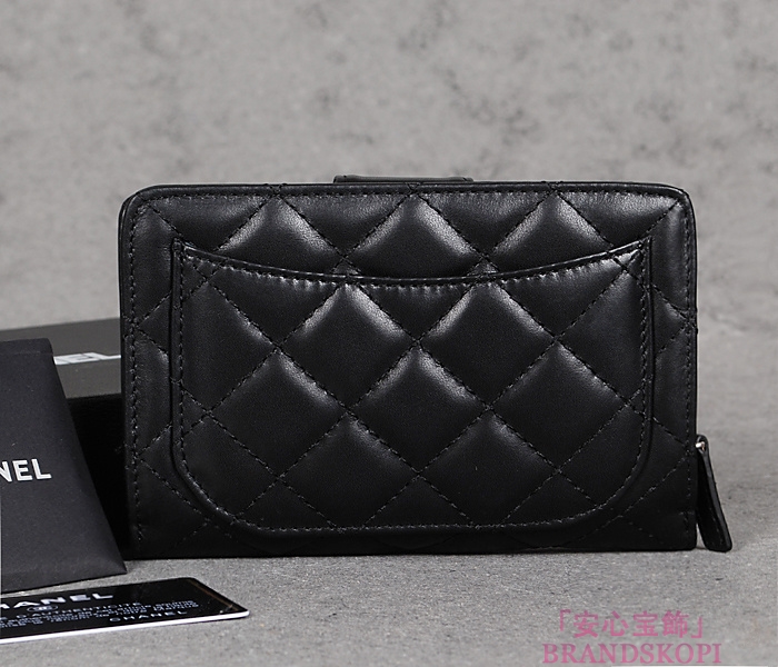 シャネル 長財布 CHANEL シャネル 財布 二つ折り マトラッセ キルティング レザー ブラック A48667