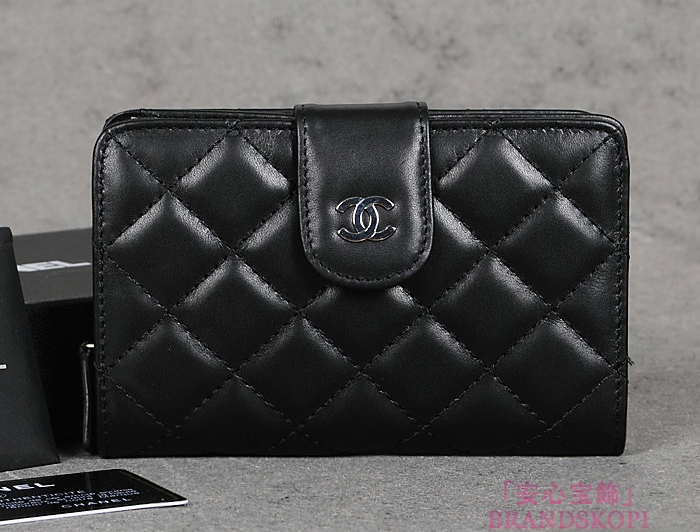 シャネル 長財布 CHANEL シャネル 財布 二つ折り マトラッセ キルティング レザー ブラック A48667