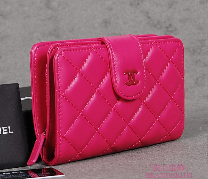 シャネル 長財布 CHANEL シャネル 財布 二つ折り マトラッセ キルティング レザー ローズ A48667
