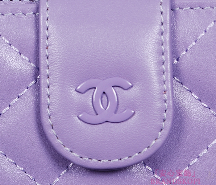 シャネル 長財布 CHANEL シャネル 財布 二つ折り マトラッセ キルティング レザー ラベンダー A48667