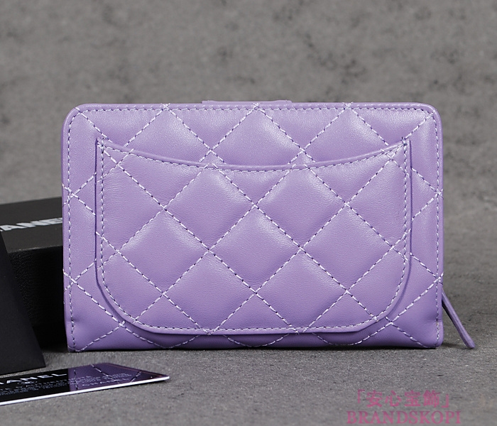 シャネル 長財布 CHANEL シャネル 財布 二つ折り マトラッセ キルティング レザー ラベンダー A48667