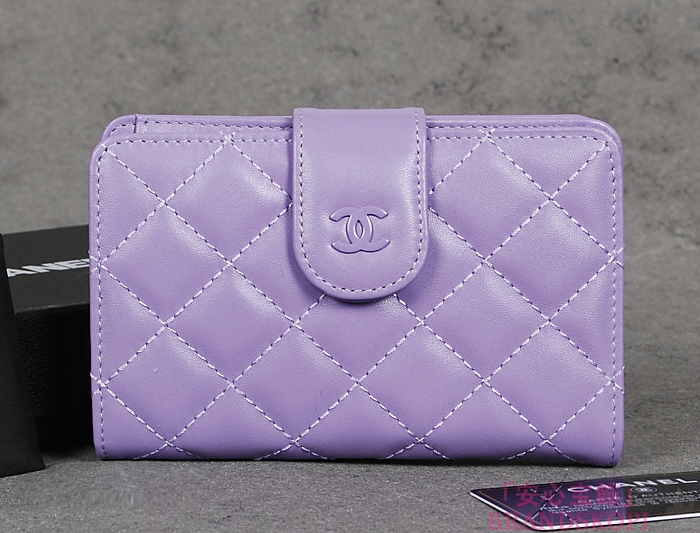 シャネル 長財布 CHANEL シャネル 財布 二つ折り マトラッセ キルティング レザー ラベンダー A48667