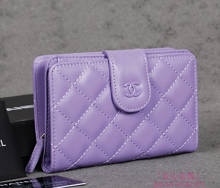 シャネル 長財布 CHANEL シャネル 財布 二つ折り マトラッセ キルティング レザー ラベンダー A48667