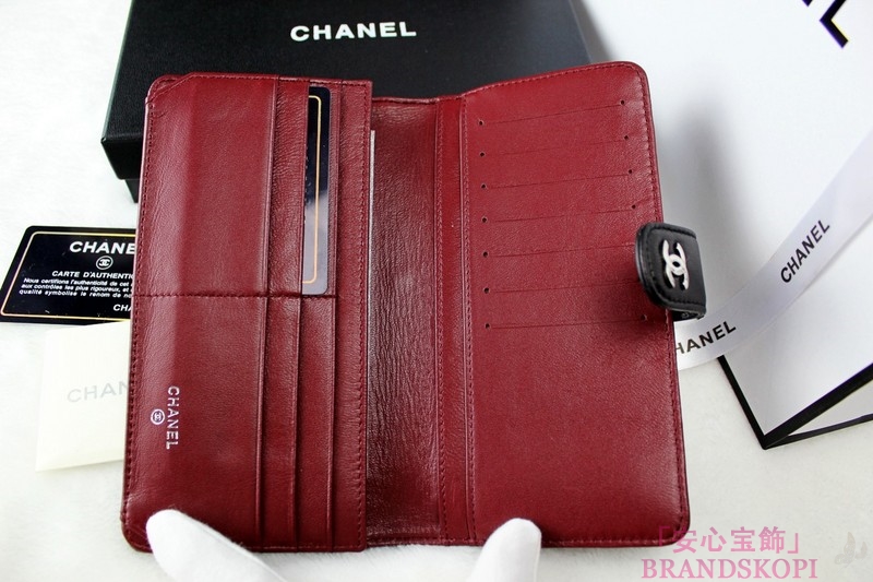 CHANEL（シャネル）ラウンド長財布/ブラック/ラムスキン A68776