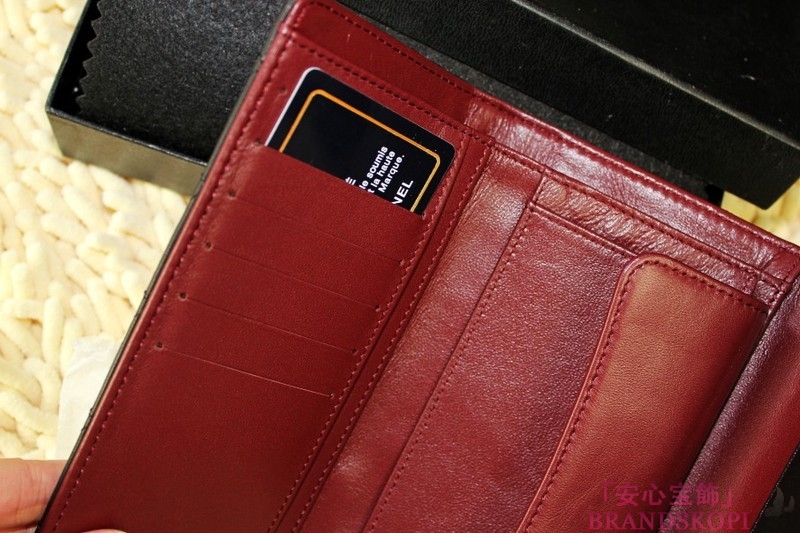 シャネル　CHANEL 長財布　3折　A31506　タイムレスクラシック　マトラッセ/ラムスキン　ブラック/ボルドー