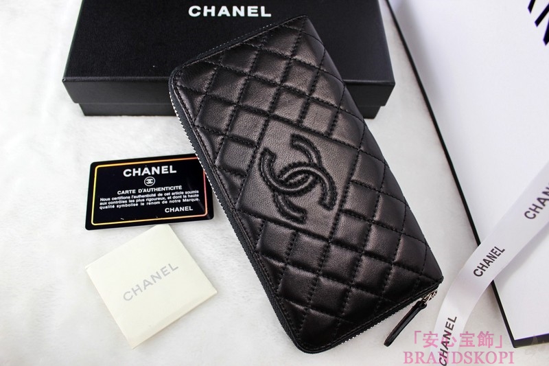 CHANEL シャネル ココマーク ラウンド 長財布 黒 ラムスキン A80110 新品 