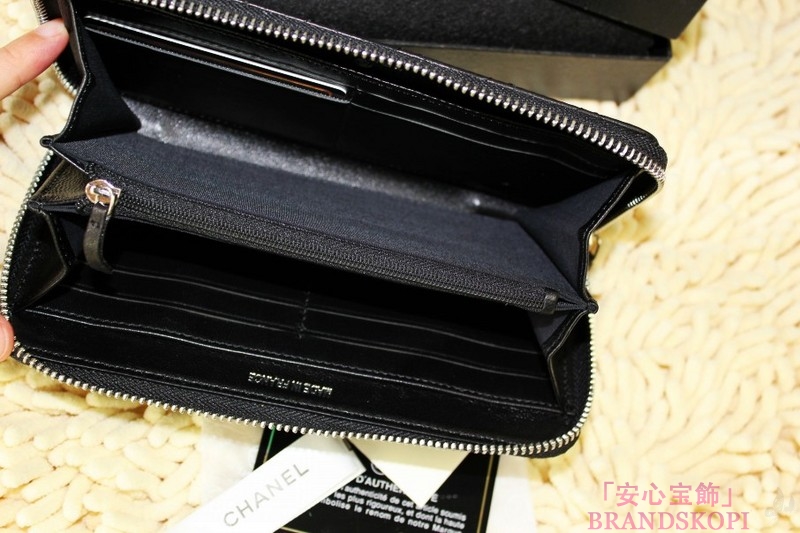 CHANEL シャネル ココマーク ラウンド 長財布 黒 ラムスキン A80110 新品 