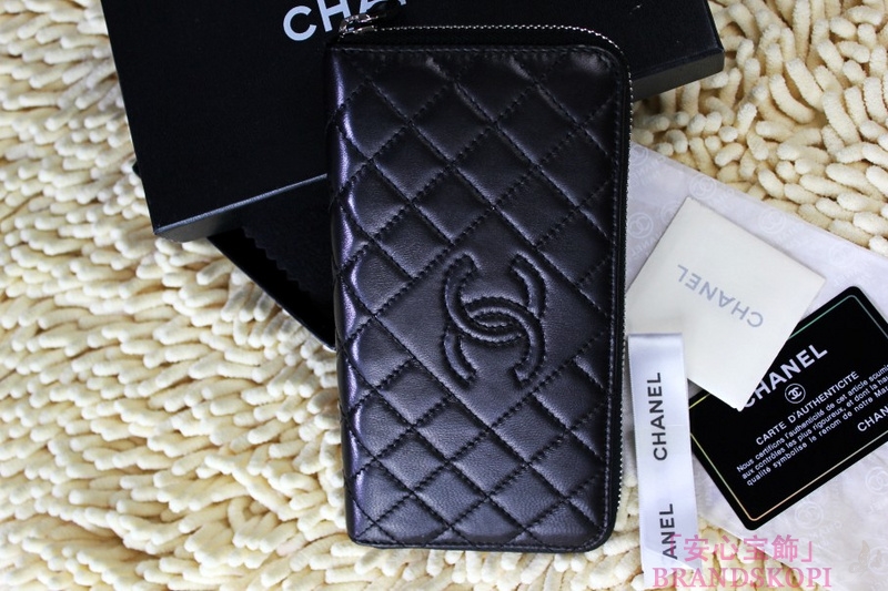 CHANEL シャネル ココマーク ラウンド 長財布 黒 ラムスキン A80110 新品 
