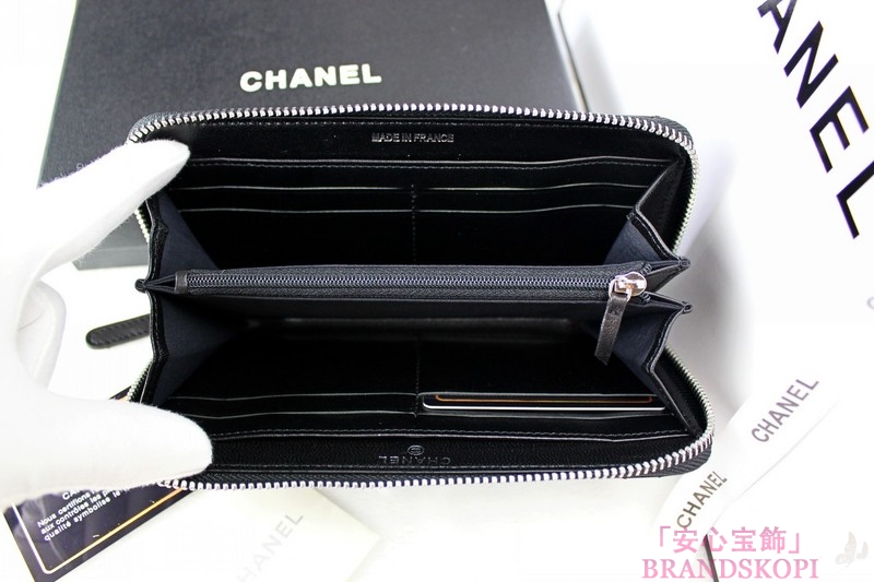 CHANEL シャネル ココマーク ラウンド 長財布 黒 ラムスキン A80110 新品 