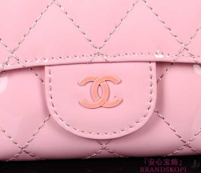 シャネル CHANEL 長財布 三つ折り ココマーク マトラッセ キルティング エナメル ピンク A31506