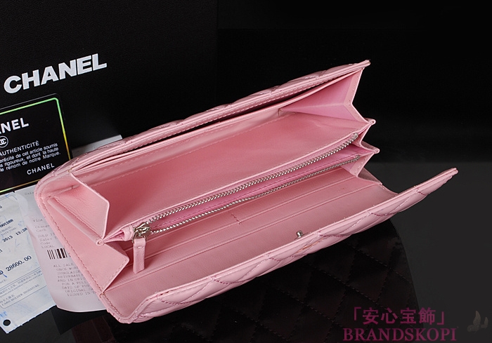 シャネル 長財布 CHANEL シャネル 財布 二つ折りフラップ マトラッセ キルティング エナメル ピンク A50096