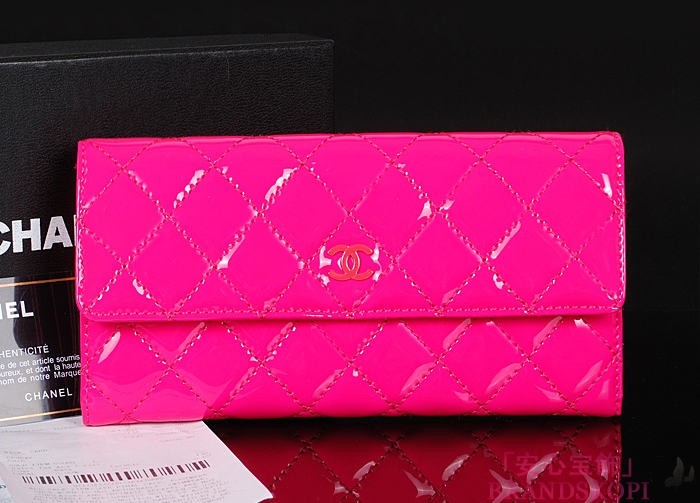 シャネル 長財布 CHANEL シャネル 財布 二つ折りフラップ マトラッセ キルティング エナメル ローズ A50096