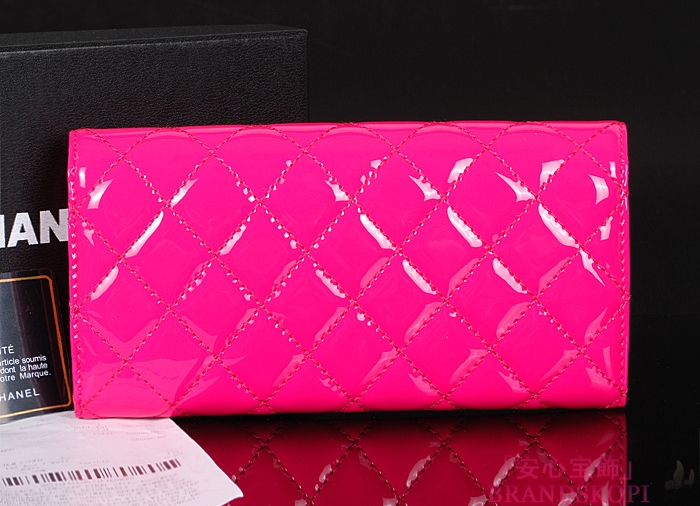 シャネル 長財布 CHANEL シャネル 財布 二つ折りフラップ マトラッセ キルティング エナメル ローズ A50096