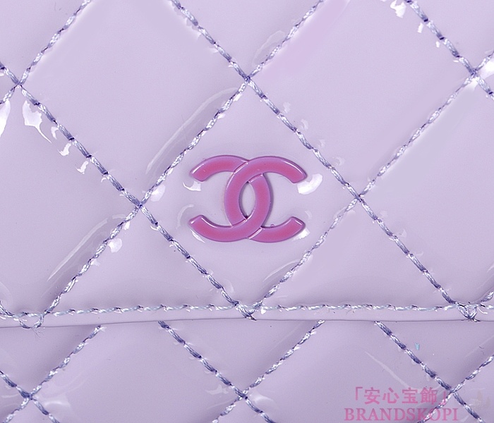 シャネル 長財布 CHANEL シャネル 財布 二つ折りフラップ マトラッセ キルティング エナメル ライラック A50096