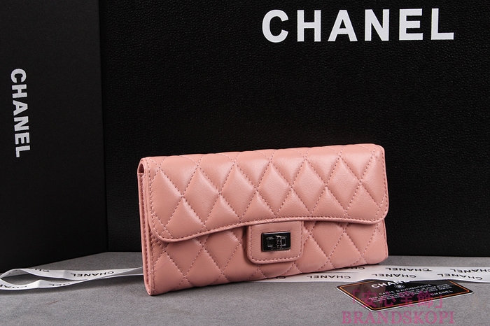 シャネル 長財布 CHANEL シャネル 財布 二つ折り マトラッセ キルティング ラムスキン ピンク A35297