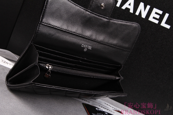 シャネル 長財布 CHANEL シャネル 財布 二つ折り マトラッセ  キルティング ラムスキン ブラック A35297