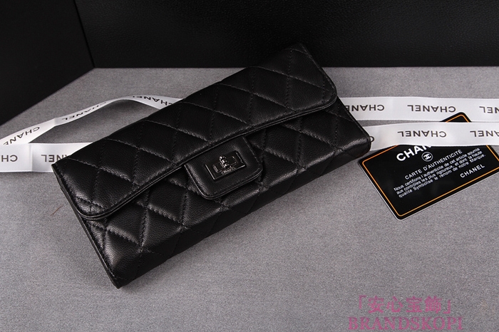 シャネル 長財布 CHANEL シャネル 財布 二つ折り マトラッセ  キルティング ラムスキン ブラック A35297
