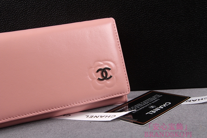 CHANEL シャネル クルーズライン カメリア 長財布 ラムスキン ピンク A47004