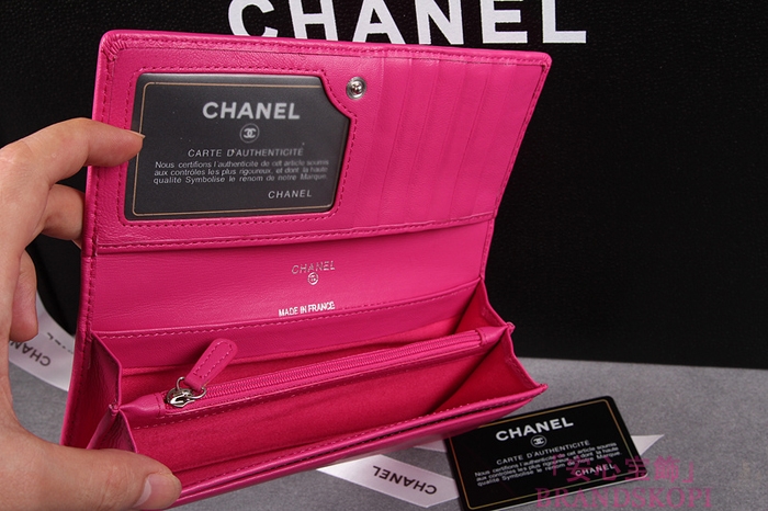 CHANEL シャネル クルーズライン カメリア 長財布 ラムスキン ローズ A47004