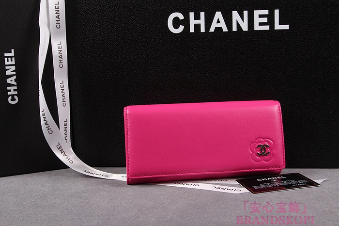 CHANEL シャネル クルーズライン カメリア 長財布 ラムスキン ローズ A47004