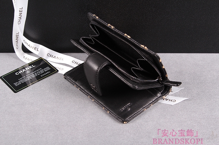 シャネル 長財布 CHANEL シャネル 財布 二つ折り マトラッセ ゴールドライン キルティング ラムスキン ブラック A48667