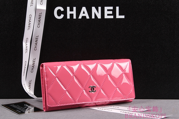 シャネル 長財布 CHANEL  財布 二つ折り マトラッセ ココマーク エナメル ローズ/ブルゴーニュ/ブラック/ピンク/ブルー A50106